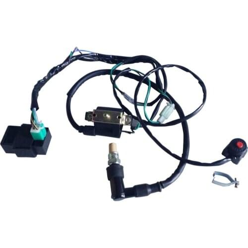 5 pin CDI Ignition Wire Coil Kill Switch with Spark Plug For 50cc-140cc Pit Dirt Quad Bike ATV Buggy