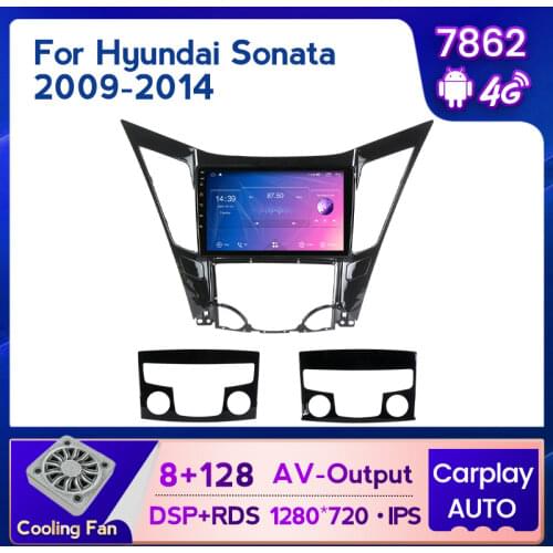 QLED 1280*720 Android 10.0 Car Radio Navigation GPS Player For Hyundai Sonata 6 YF 2009 - 2014 Octa Core 6GB+128GB No 2 Din DVD