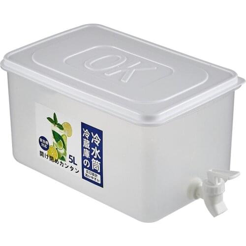 Refrigerator Water Barrel With Faucet Large Capacity Lemon Juice Jug Kitchen Drinkware Kettle Pot Cold Water Bottle Container