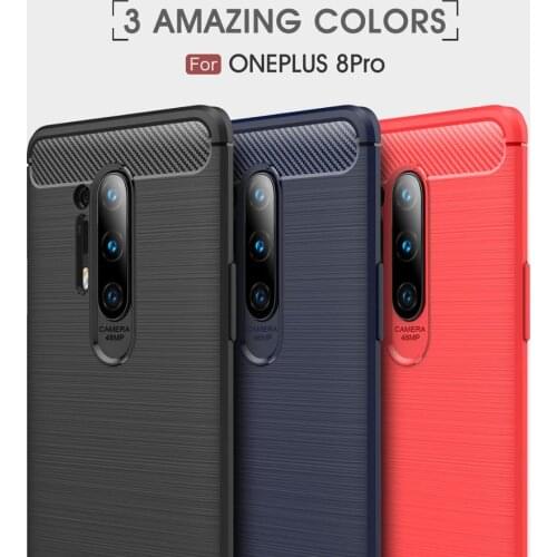 50pcs/lot Carbon Fiber Grain TPU Phone Case For Oneplus 6 6T 7 7T Pro 1+ 6 For Oneplus 8 Pro Soft Silicon Back Cover