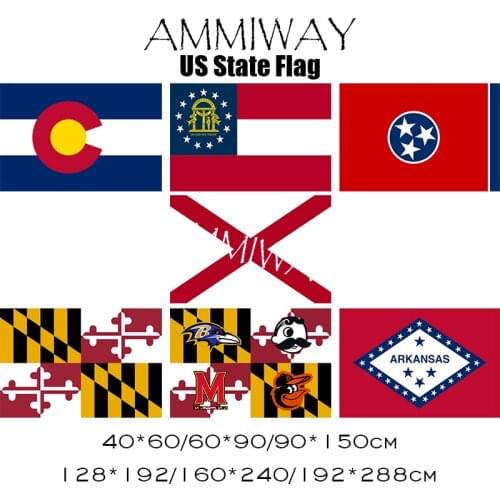 AMMIWAY United States Flags Colorado Georgia Tennesse Florida Maryland Arkansas State American USA State Flags and Banners