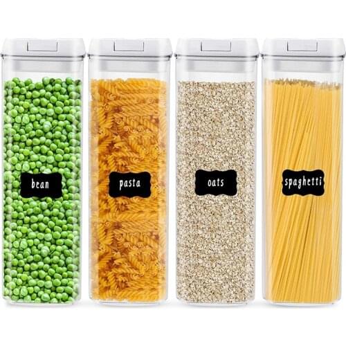 4PCS Sealed Food Container Storage Bpa-Free Food Tissue Plastic Jar with Lid, Used for Kitchen Food Sugar, Grains