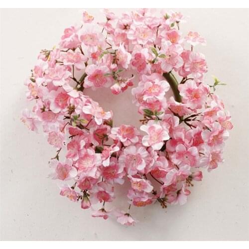 Simulation wreath cherry blossom garland welcome artificial flower wreath DIY wedding home door decor threshold flowers gift