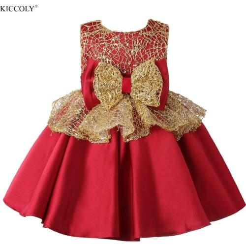 Red Tulle Girl Summer Party Dress Pageant Gown Big Bow Princess Wedding Ball Gown Baby Kids First Communion Flower Girl Dresses