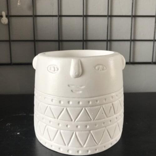 Creative Desktop Decorating Cement Plant Vase Silicon Moulds Plaster Clay Flower Pot Silicone Concrete Mold