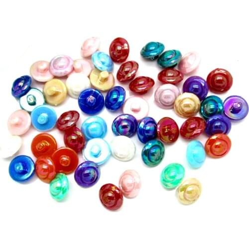 LF 50Pcs Acrylic Mixed Round 13mm Sewing Buttons For Cloth Needlework Flatback Scrapbooking Crafts Decorative Diy Accessories