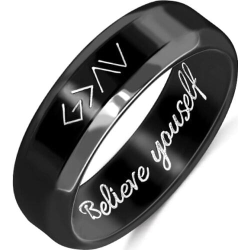 Inner Engraving Words Ring Rose Gold Plated Color Men Women Wedding Rings Casual Fashion Gifts Religious On Jewelry Wholesale