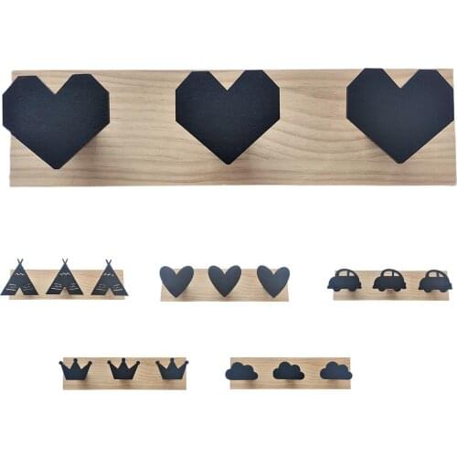 Wall hooks Wall-Hanger Hook Wall Storage Holder Nordic Household Hooks Clothes 3 Row Children Room Clothing Hanger Organizer