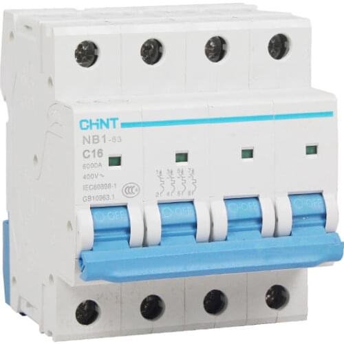 CHINT MCB NB1-63 4P C20A 10A 25A 32A 63A 40A 2A low voltage mini miniature circuit breaker Modular DIN Rail motor protection CE