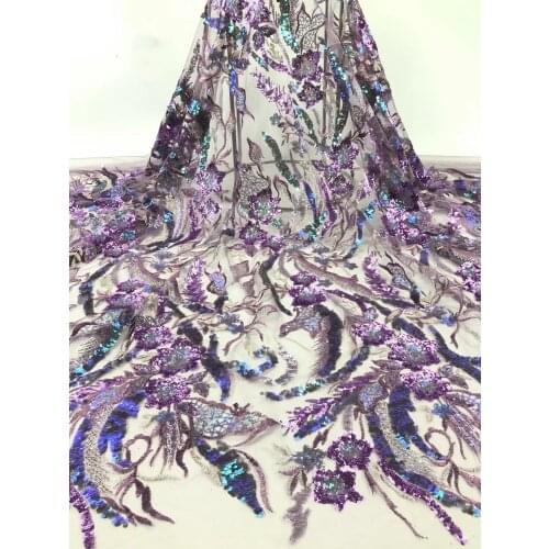 New listing beautiful multi-color sequins and exquisite tulle embroidered lace, suitable for fashionable ladies' skirts