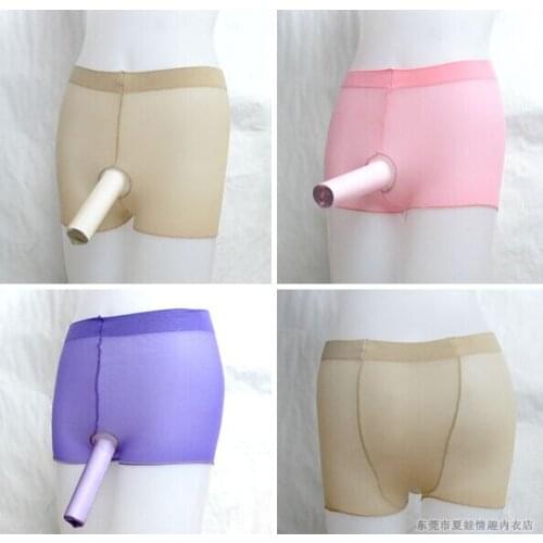 New Hot Male boxer briefs stockings JJ Open / Not Open underwear perspective taste high elastic stockings masturbation Panties