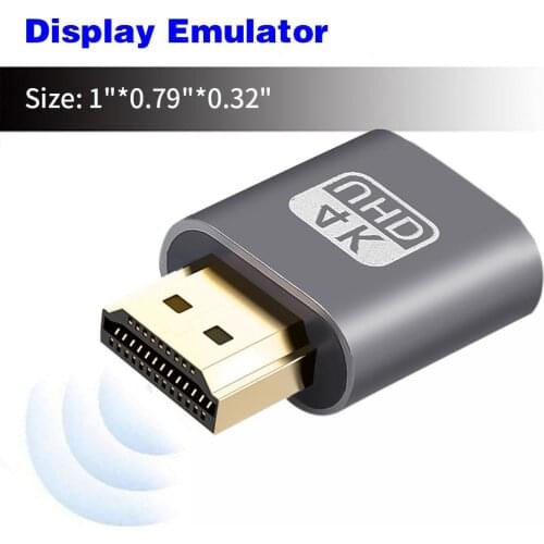Virtual Display Emulator 4K HDMI Display Emulator Video Adapter 1.4 DDC EDID Display Plug Headless Ghost Simulator EM88