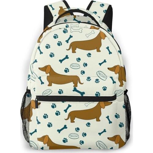 OLN Women Backpack with Multiple Using Women Backpacks Cartoon Dog Dachshunds Pattern Female School Bag Girls Travel Bag