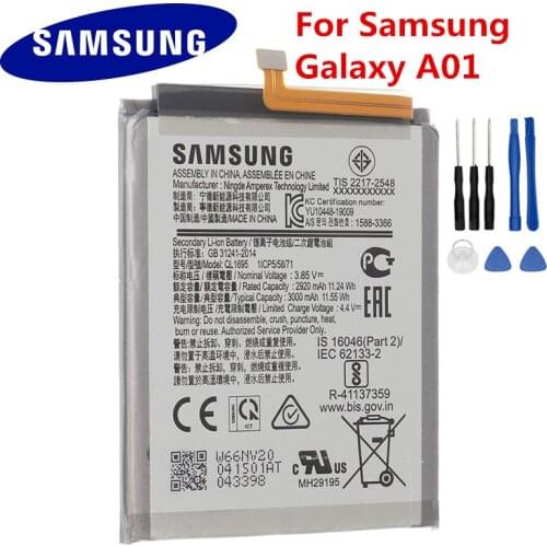 Samsung Original QL1695 Battery For Samsung Galaxy A01 Genuine Replacement Phone Battery 3000mAh With Free Tools