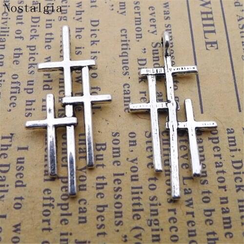 15x30mm Religious Cross Pendant Orthodox Cross Charms Antique Three Cross Charm Diy Bracelet Necklace JEWELRY Making
