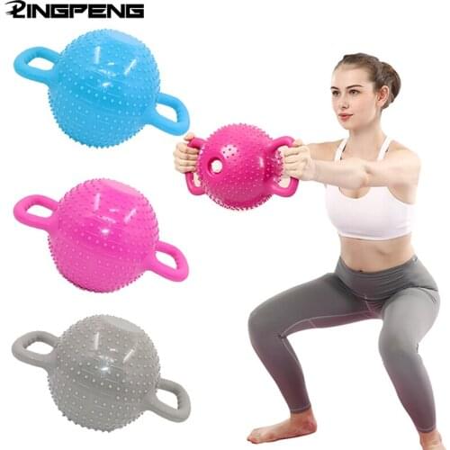 Portable Kettlebell Yoga Ball Double Handle Portable Water Injection Dumbbell Pilates Slimming Training Massage Acupoints