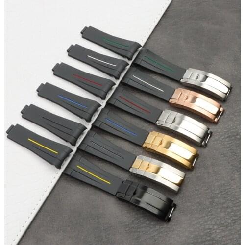 20mm Role Special Rubber Watch Strap Glidelock for Submarine GMT Bracelet Watchband Oyster Flex Explorer Fit 16*9mm Buckle Tools