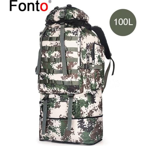 100L Camping Backpack MilitaryTactical Mens Bag Waterproof Hiking Climbing Rucksack Trekking Backpaks Outdoor Daypack