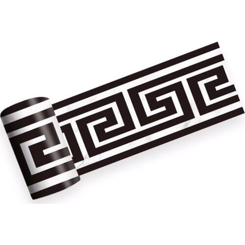 Funlife Self adhesive Waist skirting Greek pattern kitchen vanity fashion home decoration corridor kitchen bathroom line BS040