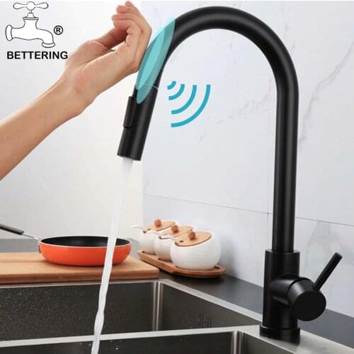 Touch Faucet Torneira Gourmet Cozinha Pull Out Black Sensor Kitchen Faucet Smart Faucet Gourmet Taps Gold Faucet Stream Deck