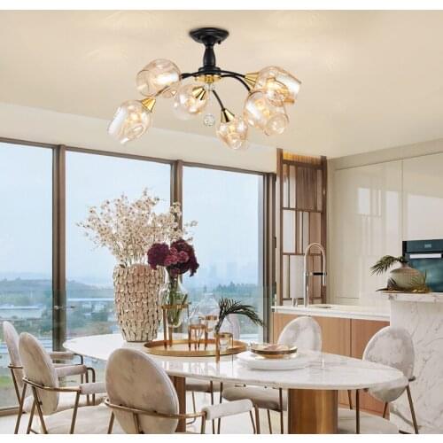 Nordic crystal led chandeliers ceiling living room bedroom dining room E27 Glass lamp lustres de cristal Modern lighting fixture