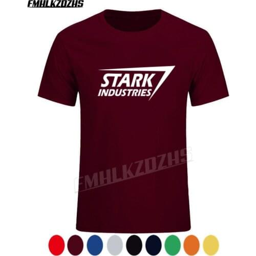 Stark Industries Tony Stark Iron Man T Shirts Casual Novelty Print T-shirts Short Sleeve Round Neck Brand Tshirts Top Tees T169