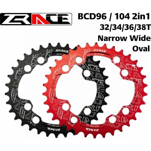 ZRACE BCD104 and BCD96 Universal Oval Narrow Wide Chainrings,7075 Aluminum Alloy CNC Process Vickers-hardness 15+ for MTB Bike