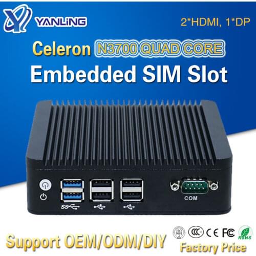 In Stock Mini Pc With Intel Celeron N3160 Quad Core 1.6GHz Dual Lan 2*HD ports 1*DP 6*USB X86 Single Board Computer For Office