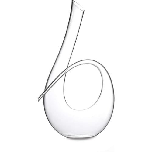Twisted Horn Wine Decanter Lead Free Crystal Wine Aerating Decanter that Holds (1500ml) (Twisted Horn Decanter)