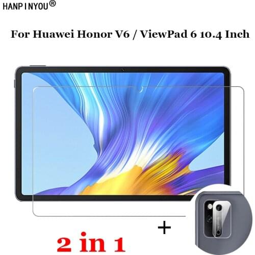 2-in-1 Front Tempered Glass For Huawei Honor V6 / ViewPad 6 10.4" Soft Camera Lens Protection Film Screen Protector Guard