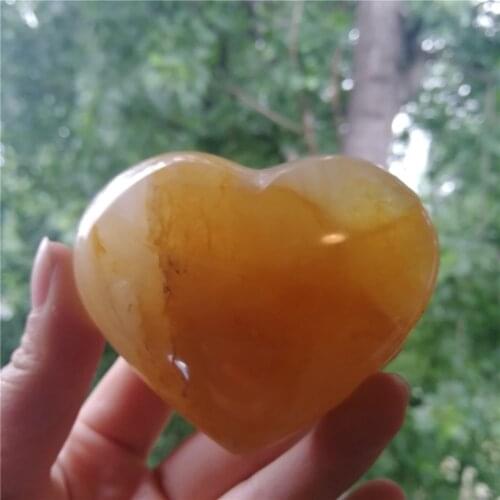 1 pc 100-200g healing crystals heart citrine New quartz Chakra Stone heart Balancing Collector Crystals And Stones Healing