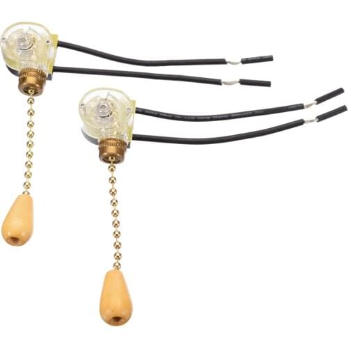 2pcs 3A/250V 6A/125V Action Ceiling Fan Two Wires Light Pull Chain Switch Push In Wire Connectors Accessories