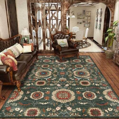 200*300cm retro American dark green exotic Persian ethnic style living room bedroom bedside carpet floor mat customization