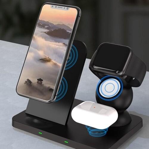 Wireless Charger 3 in 1 MultiFunction Wireless Fast Charger 15W for IWatch Mobile Phone Wireless Charger