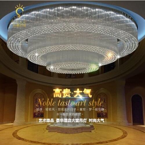 Large hotel engineering lamp round crystal lamp engineering lighting clubhouse lamp villa lighting sales department lamp