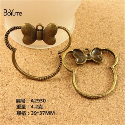 BoYuTe (40 Pieces/Lot) 39*37MM Zinc Alloy Mickey Charms Pendant Diy Antique Bronze Plated Metal Pendant for Jewelry Findings
