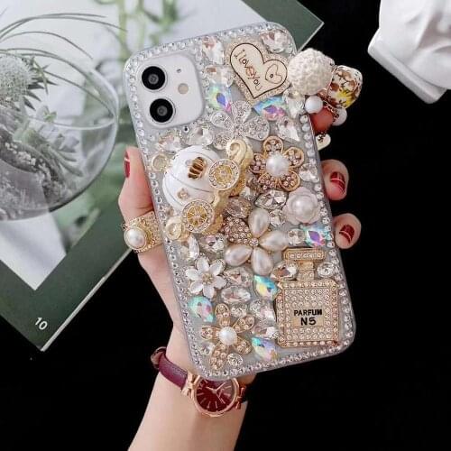 3D Bling Jewelled Rhinestone Crystal Diamond Phone Case For iPhone 11 Pro Max XR X XS Max Cover