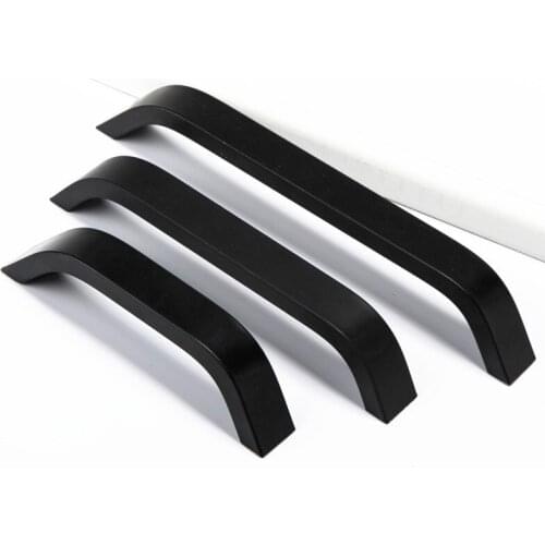 Black Modern Aluminum Cabinet Knobs and Handles Furniture Cabinet Handles Drawer Knob Kitchen Handle Cupboard Pulls
