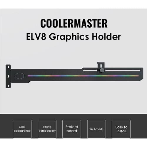 3Pin Addressable RGB Vertical Graphic Card Bracket ELV8 ARGB LED GPU Holder Adjustable Length Height GPU Kit Accessories