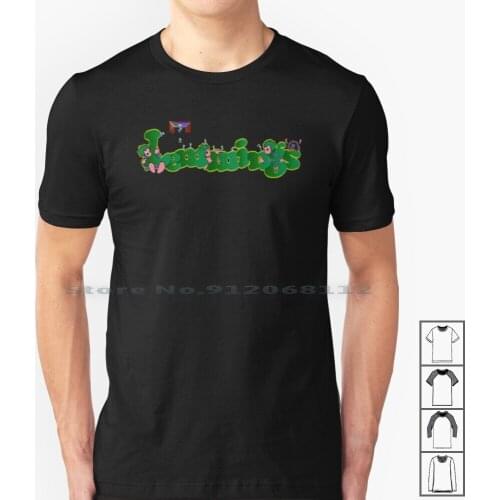 Lemmings T Shirt 100% Cotton Commodore Amiga Screen Computer Retro Classic Bit Pixel Geek Video Game Sprite Lemmings Puzzle