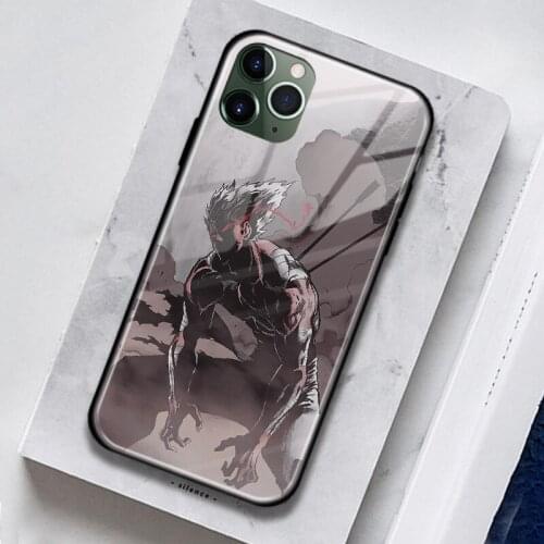 Garou One Punch Man anime Soft Silicone Tempered Glass For iPhone SE 6s 7 8 Plus X XR XS 11 Pro Max Phone Case Cover Shell