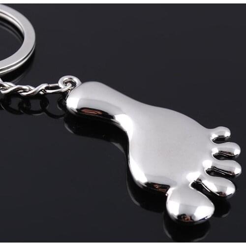 KC-107 Fashion Personality Foot Key Chains High Quality Silver Plated Personality KeyChains Gift Custom Logo