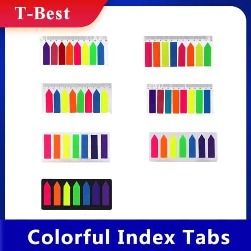 Creative Arrow Shaped Page Marker Colorful Index Tabs Fluorescent Sticky Notes Writable Labels 20 Sheets/Pad for Notebook Memo