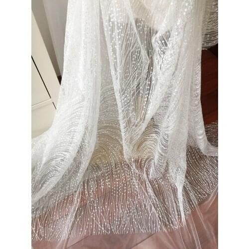 Lace fabrics embroidery strips dotty lace DIY bridal dresses lace
