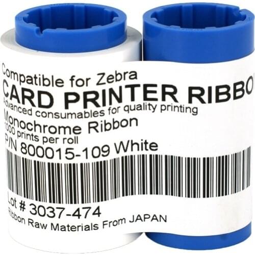 Zebra High Quality Hologram Compatible 800015-109 PVC ID Making Machine Card Printer Ribbon Eltron White Ribbon