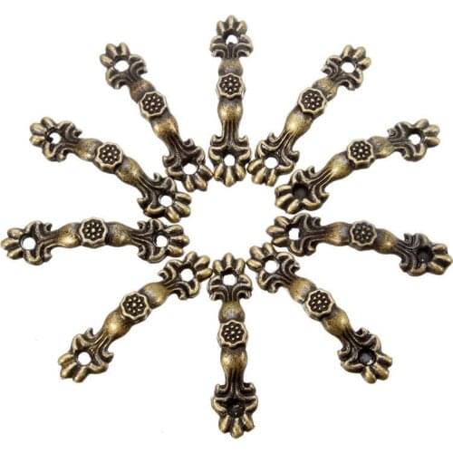 10PCs Box Handle Knobs Arch Tracery Bronze Tone 4.3cmx1cm Furniture Hardware