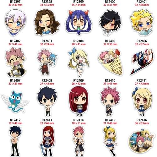 Cute Japanese Cartoon Fairy Tail Acrylic Flatback Resin Printed for DIY Decorations Accessories