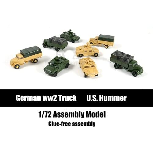 1/72 Hummer Plastic Assembly Model ww2 Lightning Truck Model Glue-free Assembly Military Chariot Gift for Boys