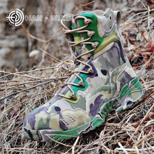 2018 Men Tactical Military Boot Winter Genuine Leather Camouflage Rubber Shoes High Top Desert Mens Combat Amry Ankle Boots