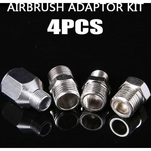 4pcs Professional Airbrush Adaptor Kit Fitting Connector Set for Compressor Airbrush Hose Air Brush Accessories